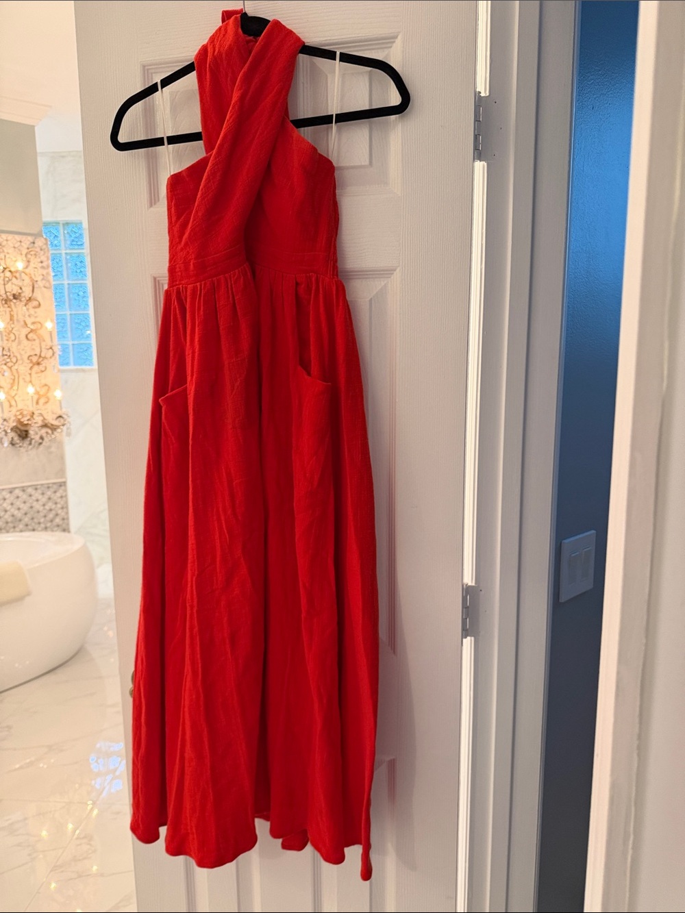 Mara Hoffman One-Shoulder Red Maxi Dress